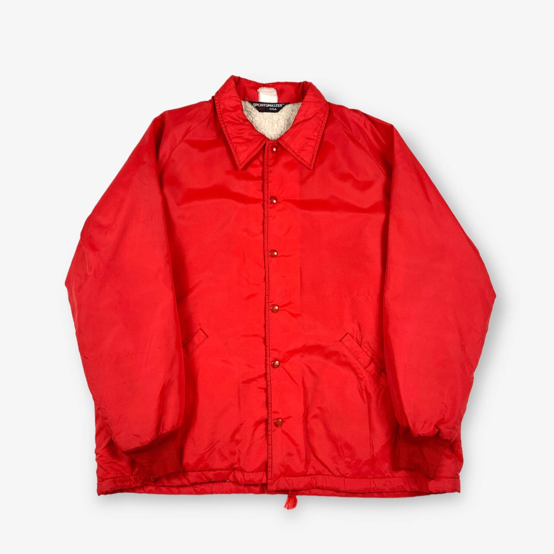 Vintage Sportsmaster Fleece Lined Coach Jacket Red 2XL - Etsy
