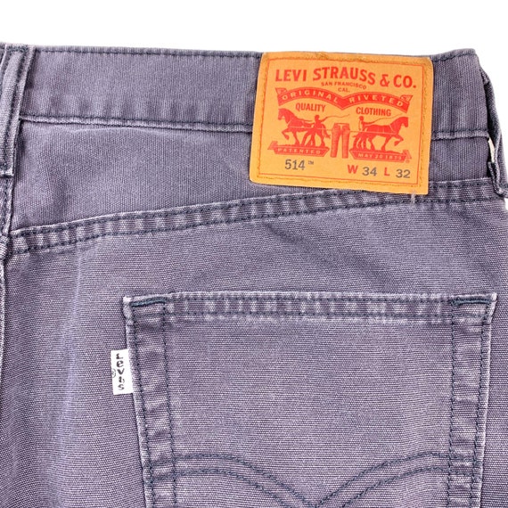 Vintage Levi's 514 Straight Leg Jeans Charcoal W3… - image 3