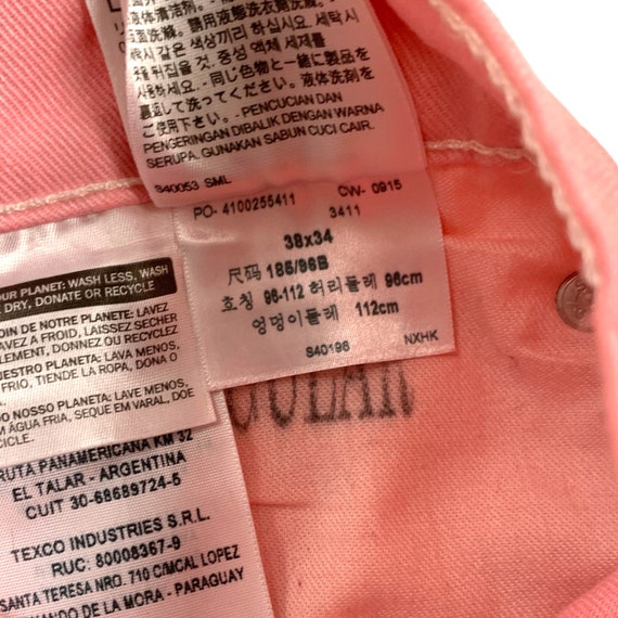 Vintage Levi's 511 Cut Off Denim Shorts Pink W38 - image 3