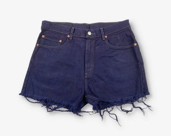 Vintage Levi's 505 Cut Off Hotpants Denim Shorts Navy Blue W34