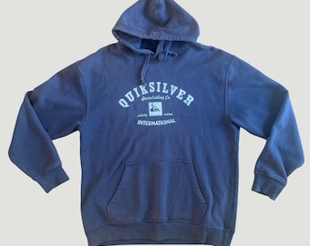 Sudadera con capucha Quiksilver vintage de los 90, azul marino, talla XL