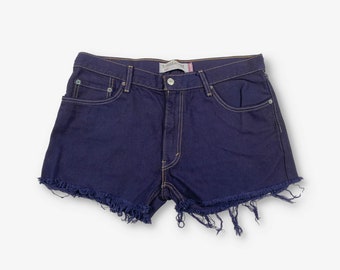 Vintage Levi's 505 Cut Off Hotpants Denim Shorts Navy Blue W34