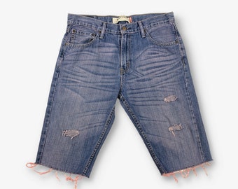 Vintage Levi's 527 Cut Off Denim Shorts Pink/Blue W33