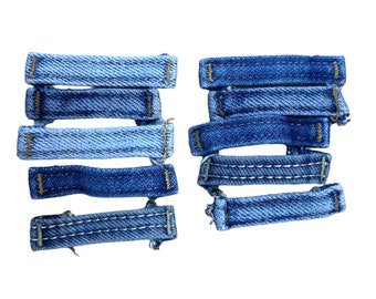 Denim Fabric Belt Loops Scraps Material Textiles VARIOUS COLOURS