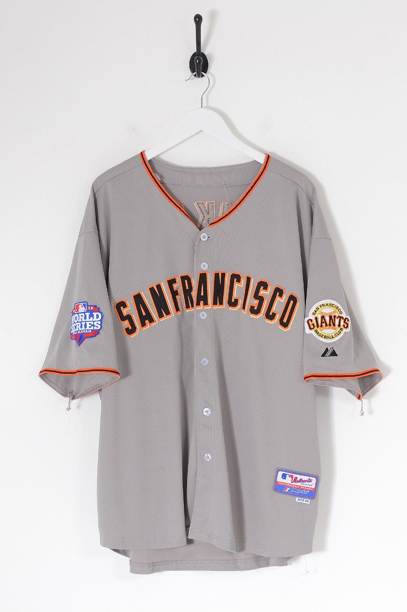 Vintage Travis Ishikawa World Series 2012 SF Giants MLB Baseball Jersey Grey 2XL