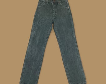 Vintage Wrangler, USA Made Boyfriend-jeans met rechte pijpen flesgroen W24 L28