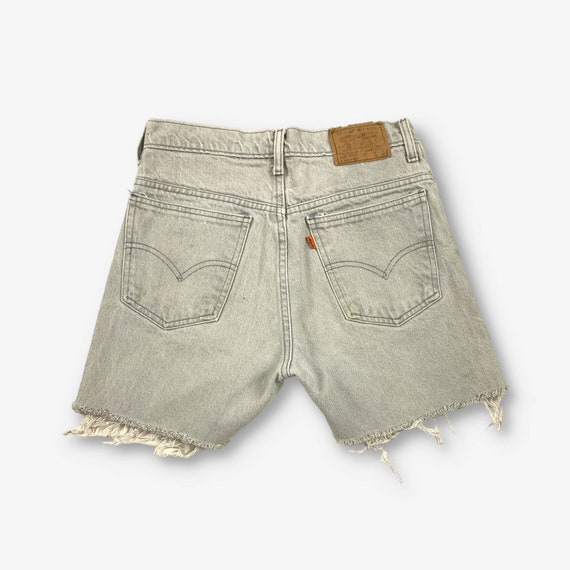 Vintage Levi's 509 Cut Off Denim Shorts Grey W30 - image 2