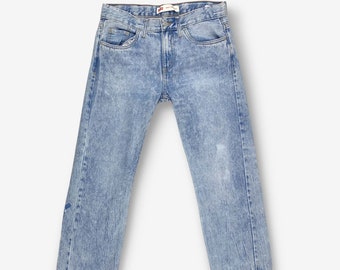Vintage Levi's 505 Straight Leg Boyfriend Jeans Acid Wash Blue W30 L26