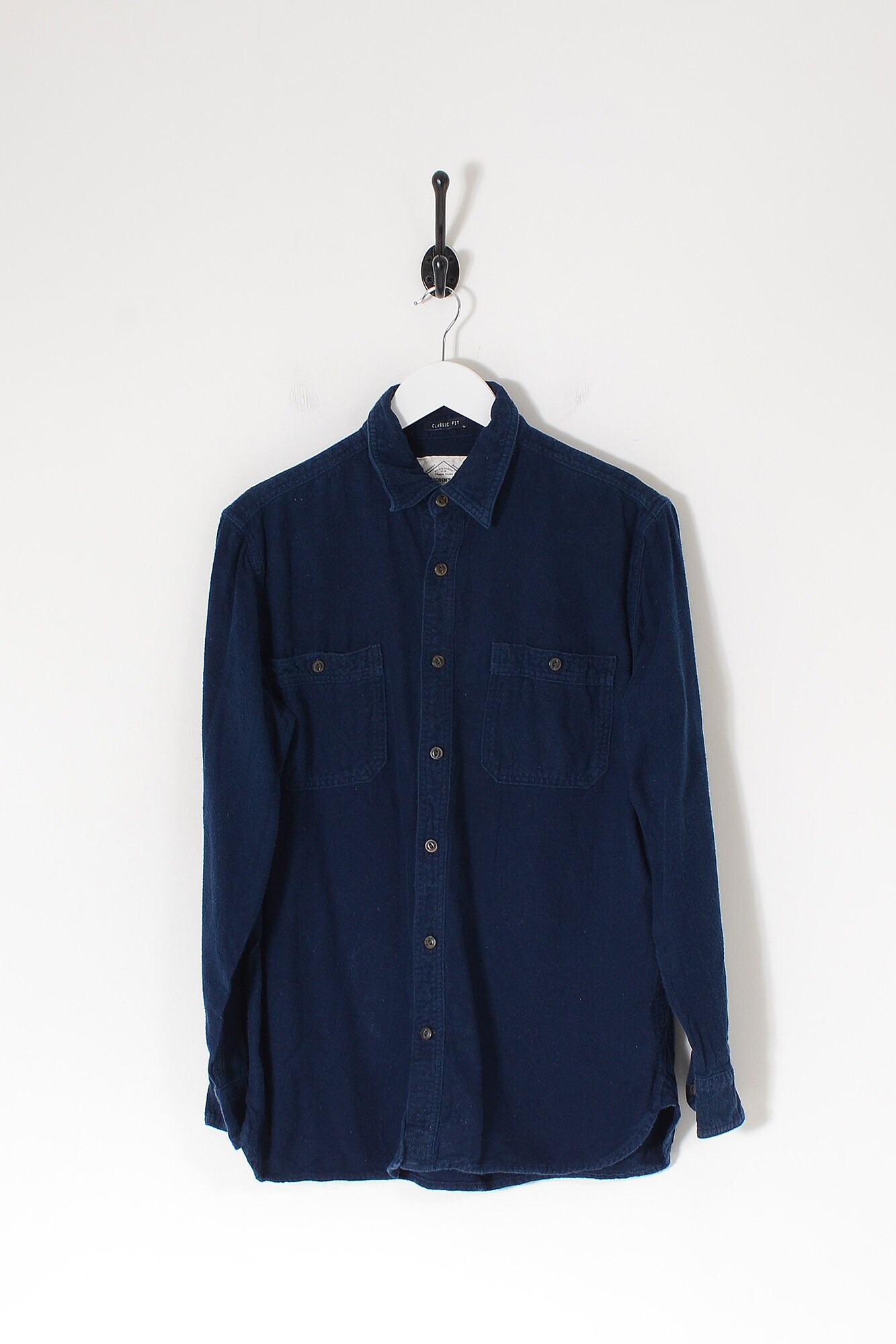 Bay Flannel Shirt Navy Blue Medium 
