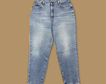 Vaqueros mom Lee de pierna cónica vintage de los años 90, azul claro, talla 31, talla 29