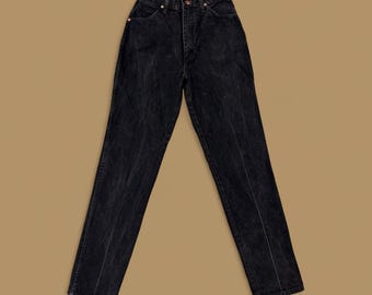 Vintage Wrangler USA Made Straight Leg Boyfriend/Mom Jeans Black W26 L34