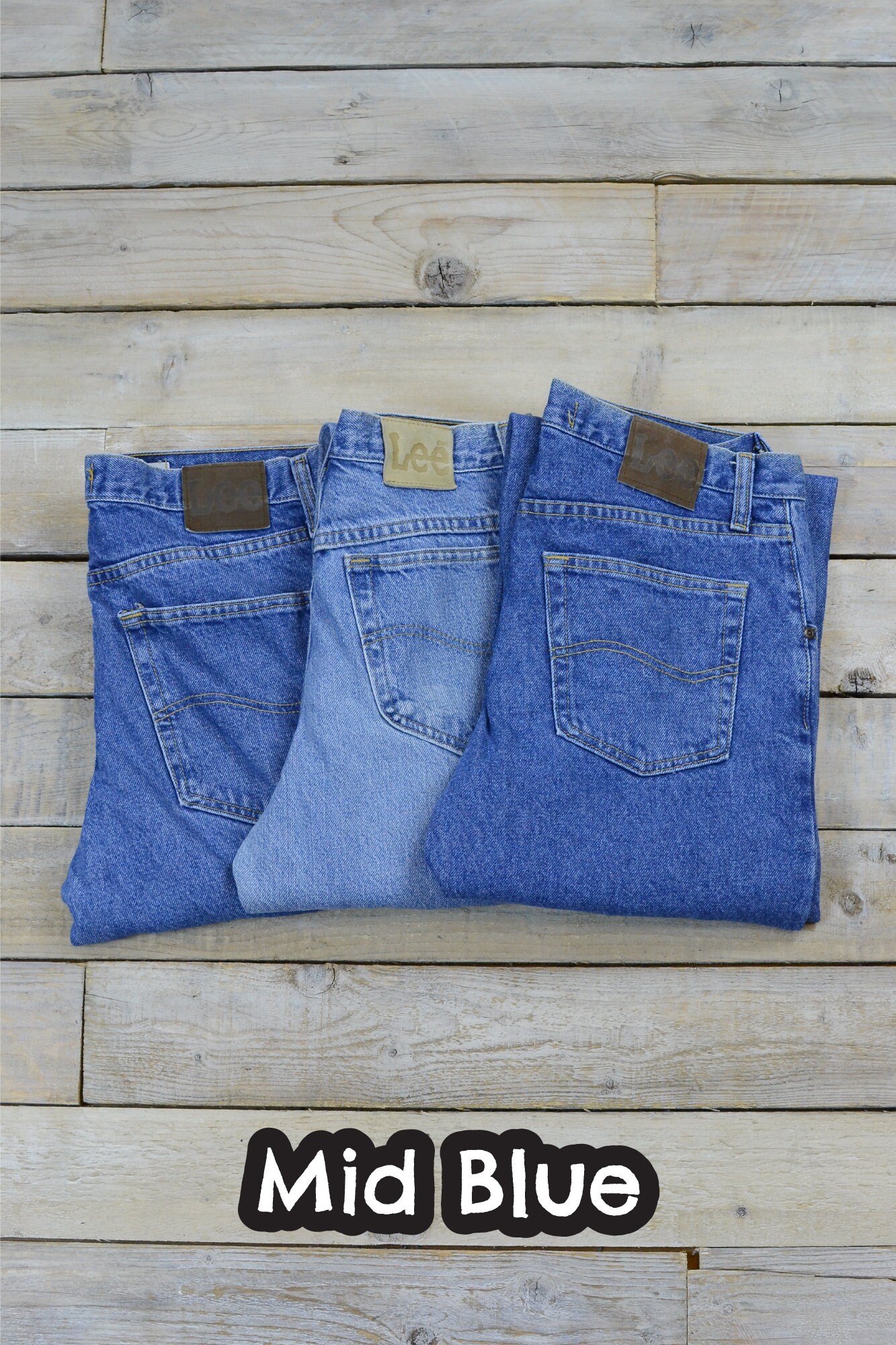 Vintage LEE Straight Leg Jeans Grade B Mid Blue W36 L32