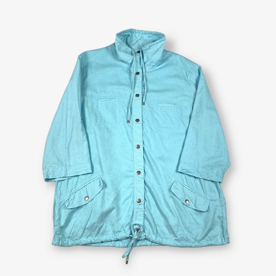 Vintage Lightweight Summer Parka Jacket Pale Blue 