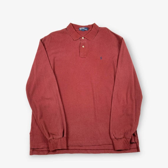 Maroon ralph lauren long sleeve polo 2025