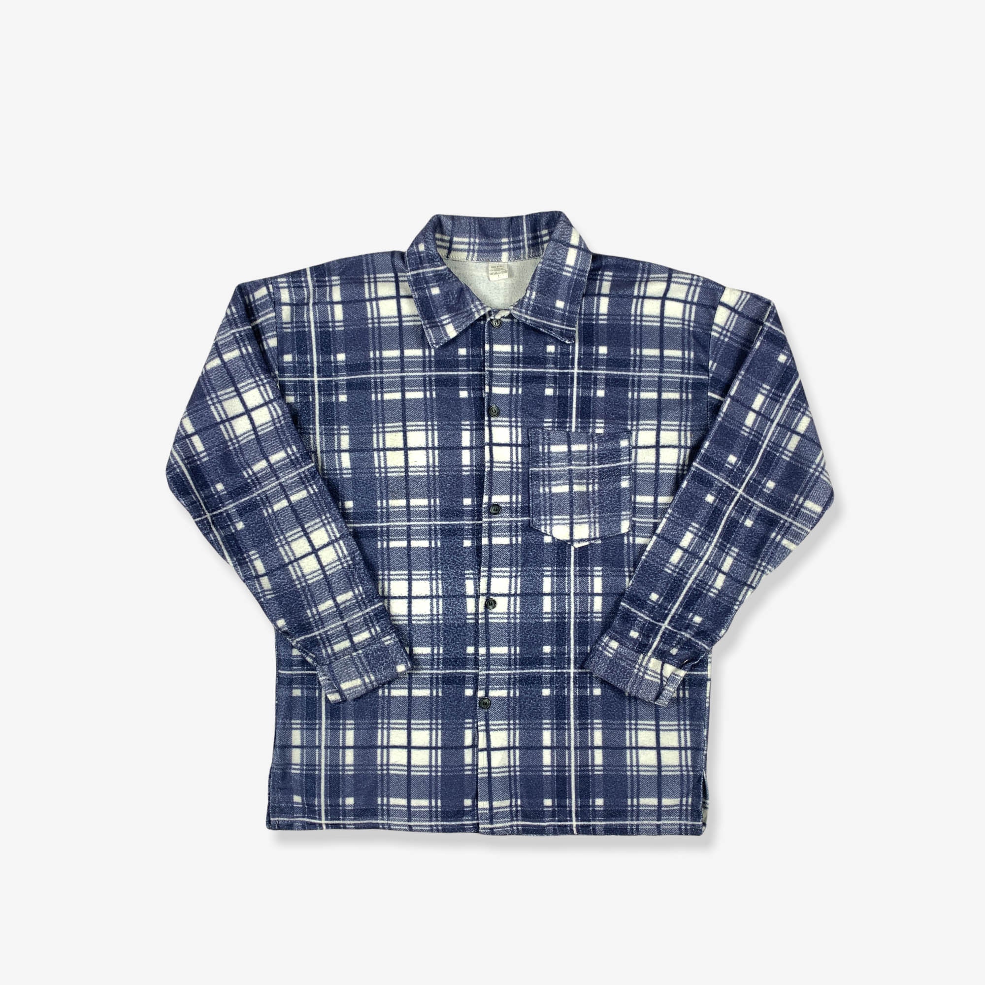 Vintage Check Fleece Overshirt Blue 