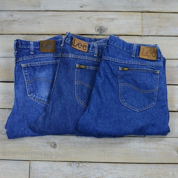 Vintage LEE Relaxed Fit Jeans Dunkelblau Verschiedene Größen