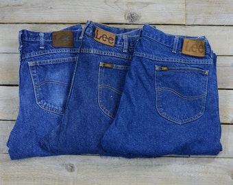 Vintage LEE Grade B Regular Fit Jeans Dunkelblau Verschiedene Größen