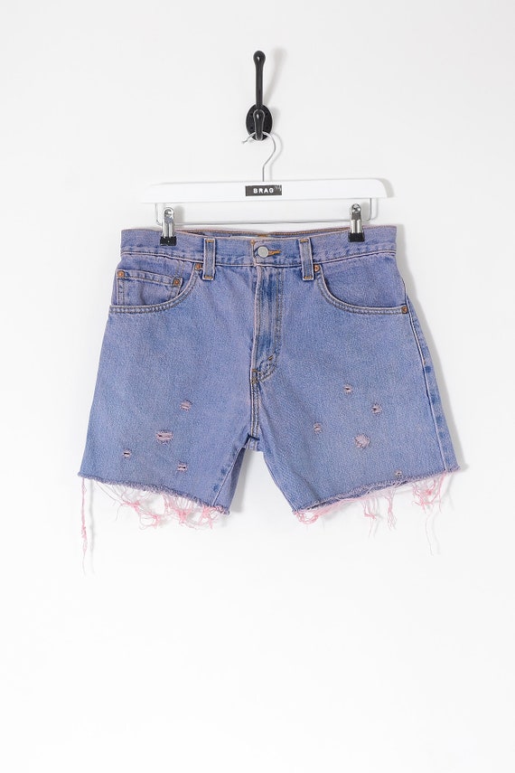 Vintage LEVI'S 517 Distressed Denim Shorts Pink Wa