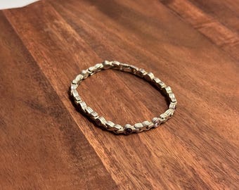 Vintage Silver Tone Chain Bracelet with Mixed Jewels