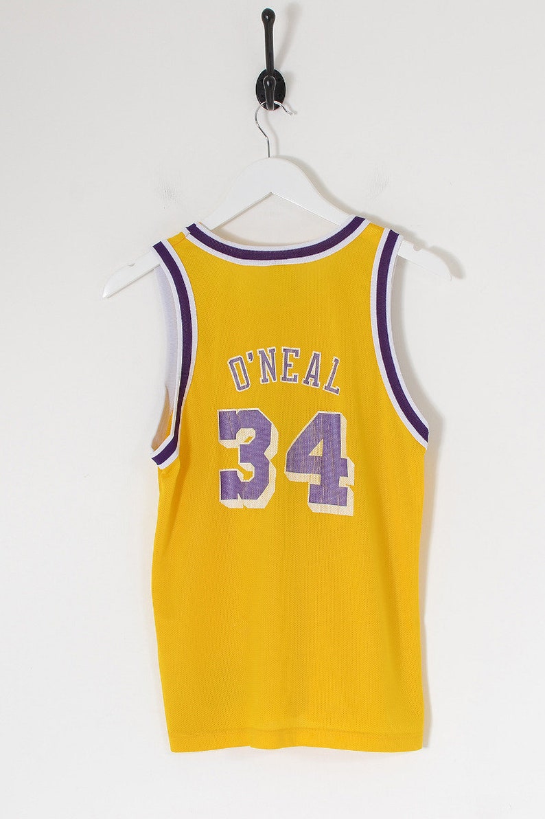 Vintage CHAMPION NBA Los Angeles Lakers O'Neal Basketball Jersey Yellow Large image 2