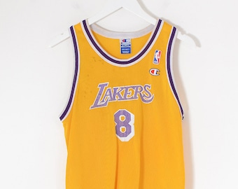 Vintage CHAMPION NBA Los Angeles Lakers Basketball Jersey Yellow Large