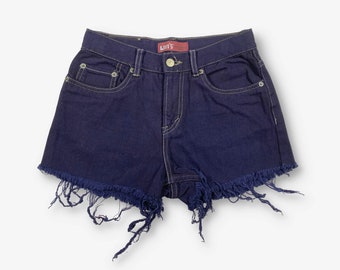 Vintage Levi's 569 Cut Off Hotpants Denim Shorts Navy Blue W27