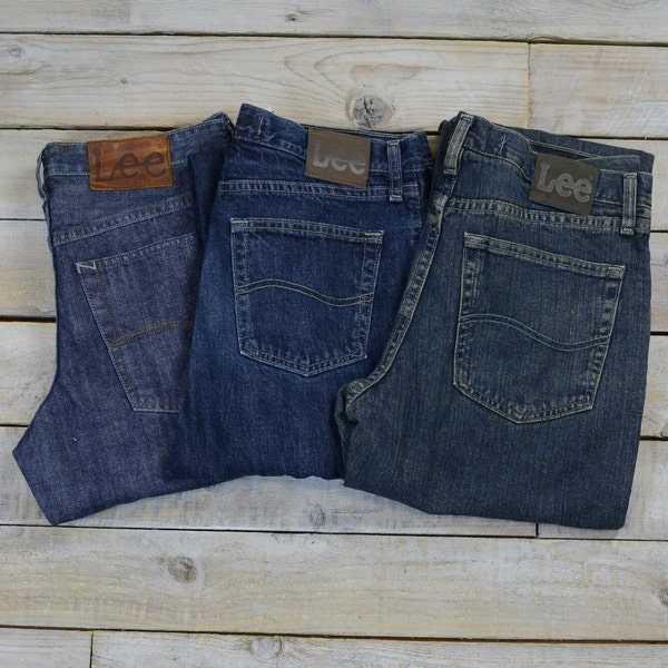 vintage LEE - Jean coupe décontractée gris bleu différentes tailles