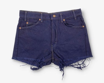 Vintage Levi's 505 Cut Off Hotpants Denim Shorts Navy Blue W34