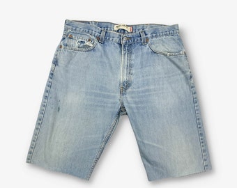 Vintage Levi's 505 Cut Off Denim Shorts Light Blue W38
