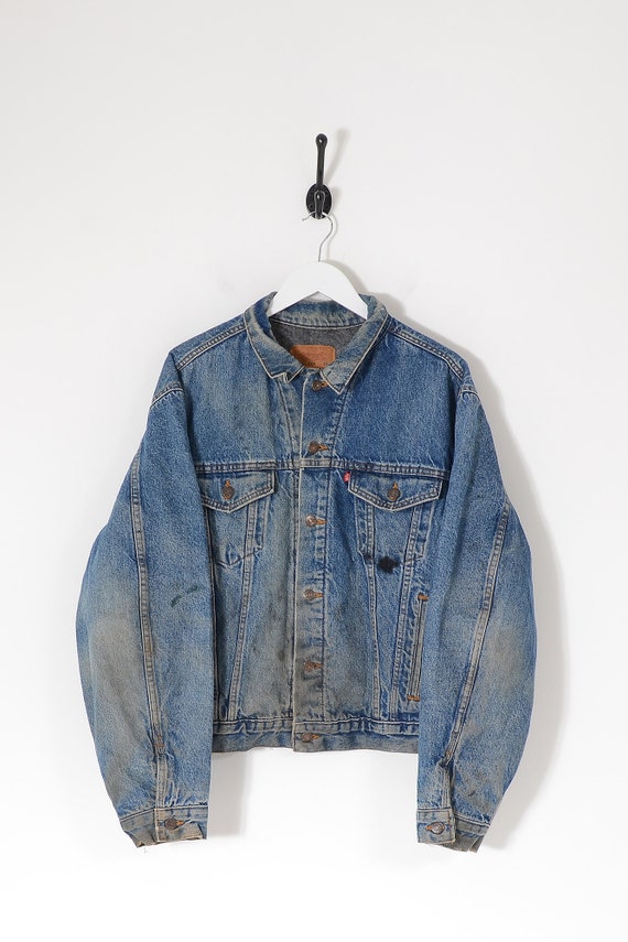 Vintage LEVI'S 73506 Distressed Fleece Lined Denim Jacket - Etsy