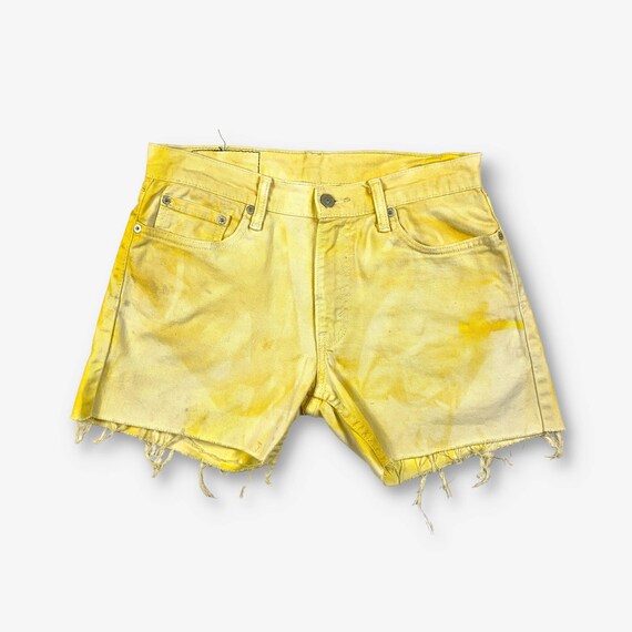 Vintage Levi's 514 Cut Off Denim Shorts Yellow W29 - image 1
