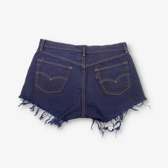 Vintage Levi's Cut off Hotpants Denim Shorts Navy Blue W34