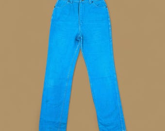 Vintage Wrangler Straight Leg Mom Jeans Teal Blue W29 L34