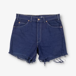 Vintage Levi's 619 Cut Off Denim Shorts Navy Blue W32