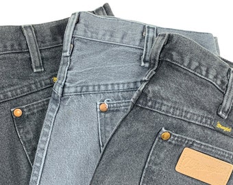 Vintage WRANGLER Straight Leg Jeans Charcoal Verschiedene Größen
