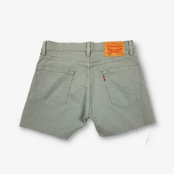 Vintage Levi's 513 Cut Off Denim Shorts Grey W29 - image 2
