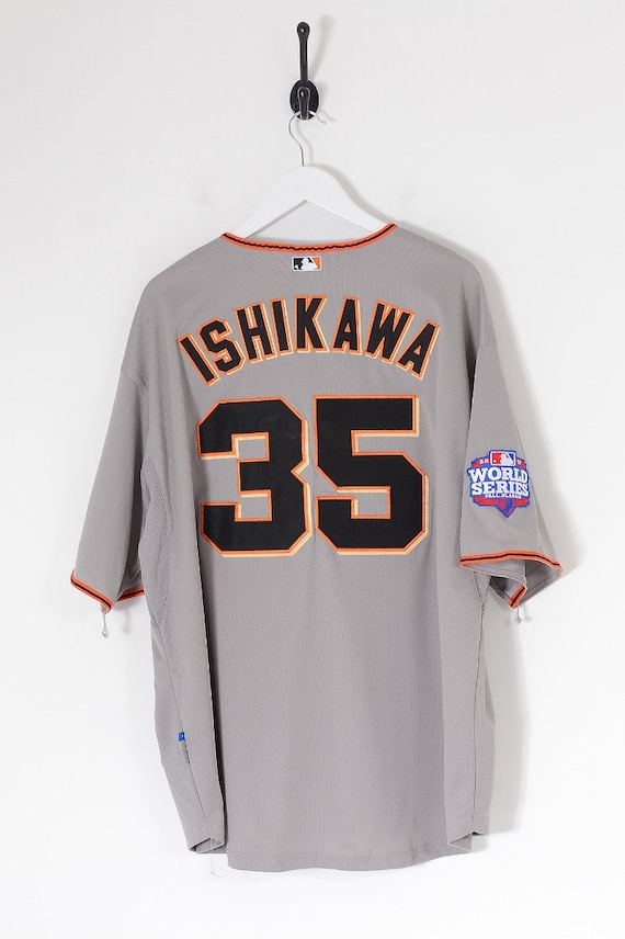 Vintage Travis Ishikawa World Series 2012 SF Giants MLB Baseball Jersey Grey 2XL