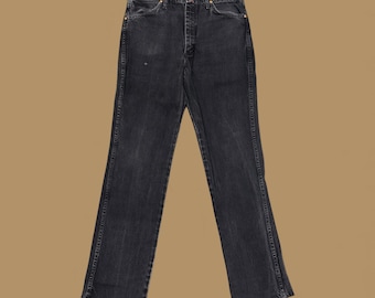 Vintage Wrangler Raw Hem Ankle Jeans Charcoal Black W34 L33