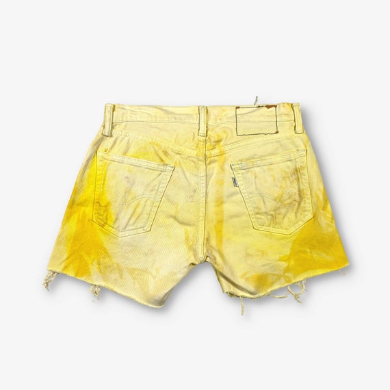 Vintage Levi's 514 Cut Off Denim Shorts Yellow W29 - image 2
