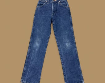 Vintage Wrangler Boyfriend/Mom-jeans met rechte pijpen donkerblauw W24 L29