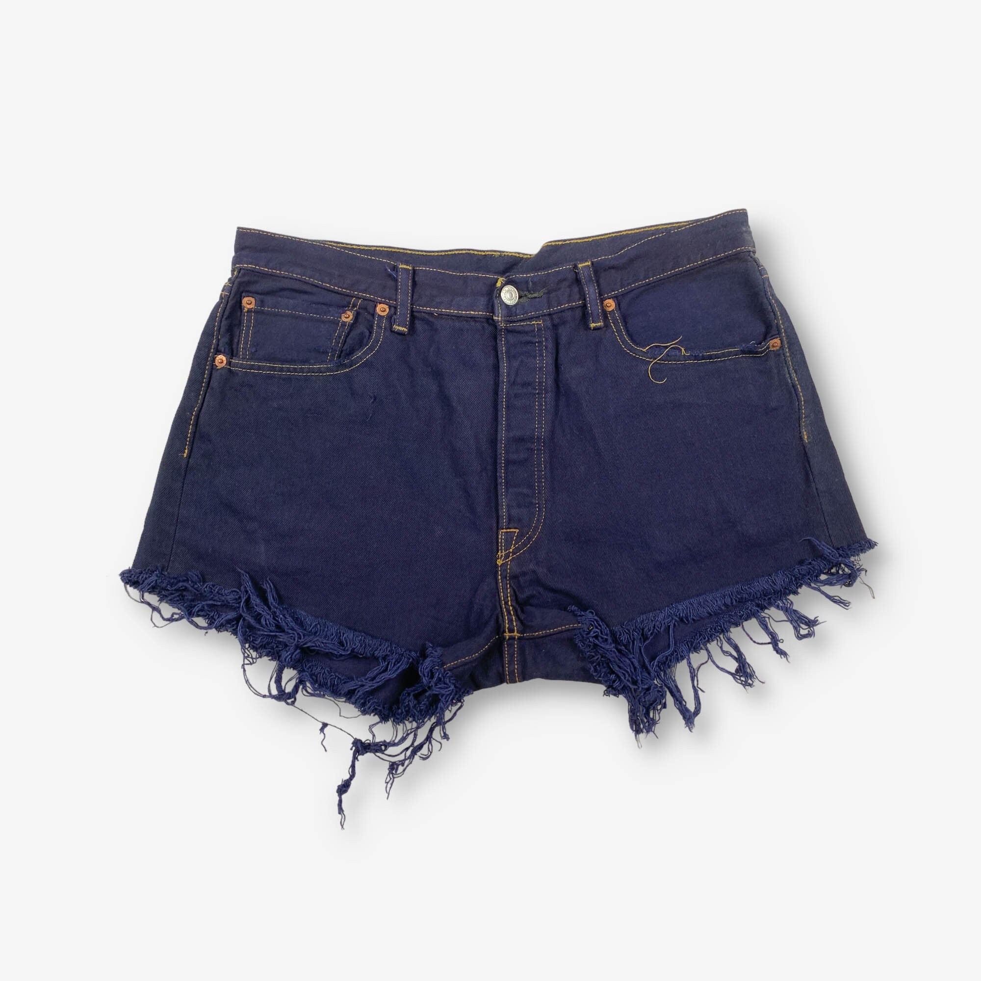 Vintage Levi s Cut off Hotpants Denim Shorts Navy Blue W34 Etsy Canada