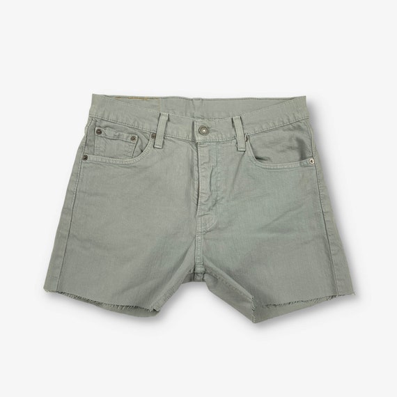 Vintage Levi's 513 Cut Off Denim Shorts Grey W29 - image 1
