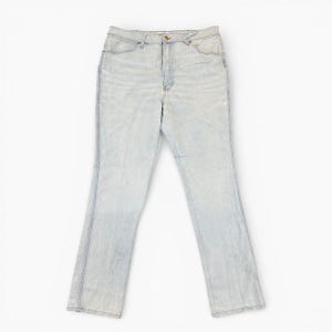 Jeans boyfriend/mom vintage Wrangler Barbie a gamba dritta, blu chiaro, W33 L32 immagine 1
