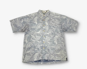 Vintage Hawaiian Shirt Grey 2XL