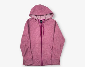 Vintage CHAMPION Zip Sports Hoodie Pink Medium