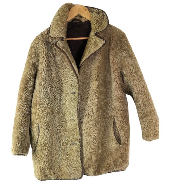 Vintage HeaTona Made In England Sheepskin Brown Beige… - Gem