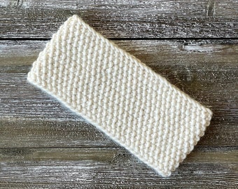 Luxury Merino headband | White ear warmer hand knitted with 100% natural and sustainable yarn