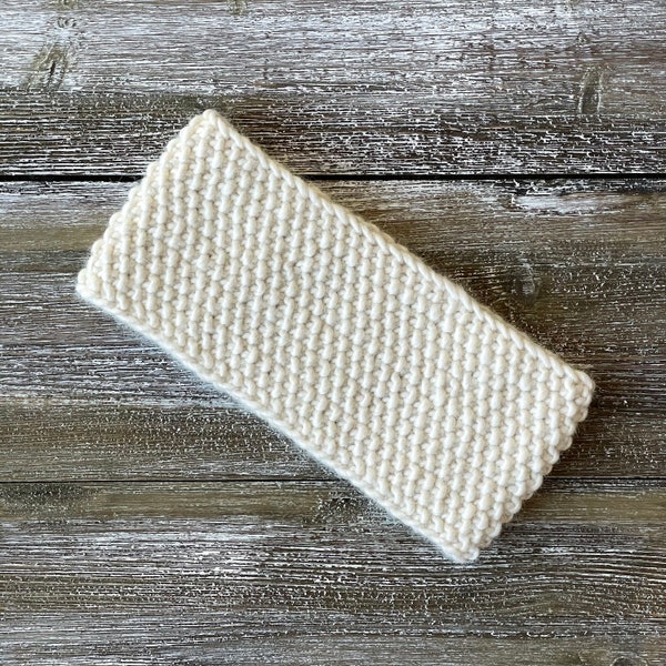 Luxury Merino headband | White ear warmer hand knitted with 100% natural and sustainable yarn