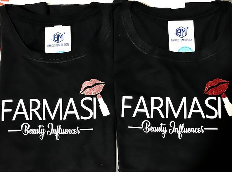Farmasi Beauty Influencer Glitter Tshirt Etsy
