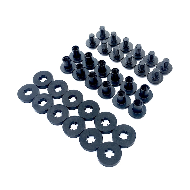 Black Chicago Screws, 12 Sets for DIY Kydex Gun Holsters/clips, 1/4